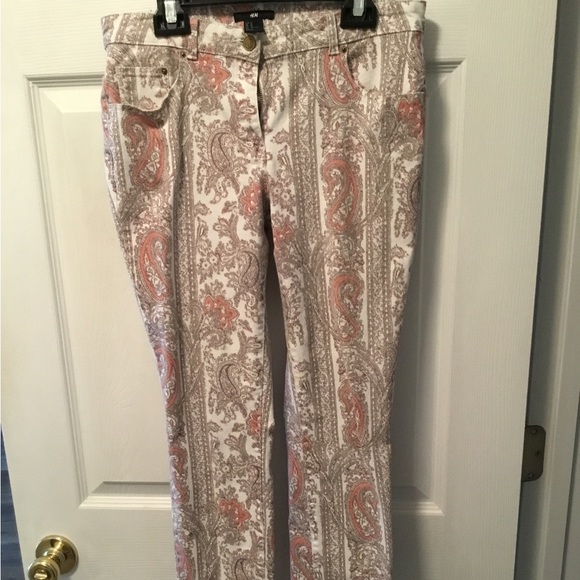 H&M all over paisley print pants size 10 - Picture 1 of 6